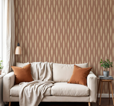 "Ikat Kasuri" Mocha Mousse shapes wallpaper - TenStickers