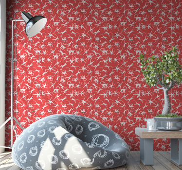 Jungle with monkeys Bedroom Wallpaper - TenStickers