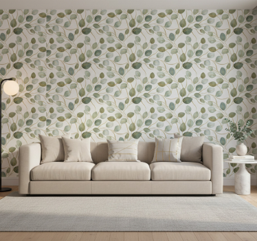 Leaf wallpaper eucalyptus gold shimmer - TenStickers