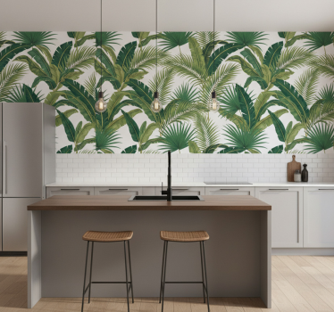 Leaf wallpaper jungle luxury palms design - TenStickers