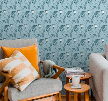 Scandinavian sprout leaf wallpaper - TenStickers