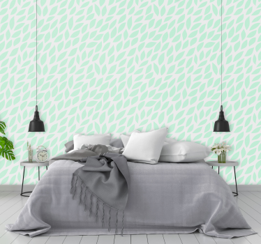 Green leafy pattern master bedroom wallpaper - TenStickers