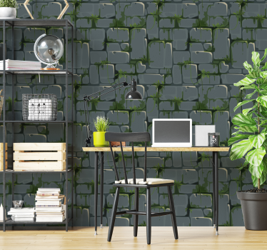 Green Leafy Brick wallpaper - TenStickers
