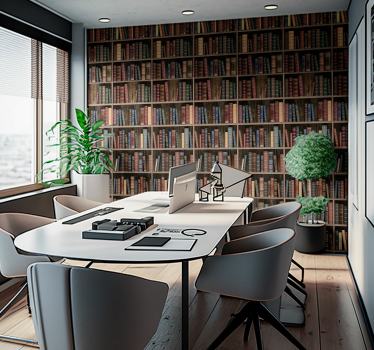 Library books Office Wallpaper for wall - TenStickers