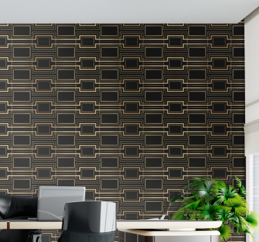 Linear rectangular shapes office wallpaper - TenStickers