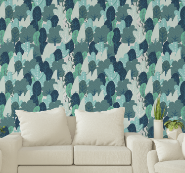 Lush leaf pattern leaf wallpaper - TenStickers