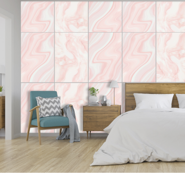Pink Elegance Marble Wallpaper - TenStickers