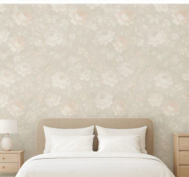Master bedroom wallpaper in grey vintage design - TenStickers