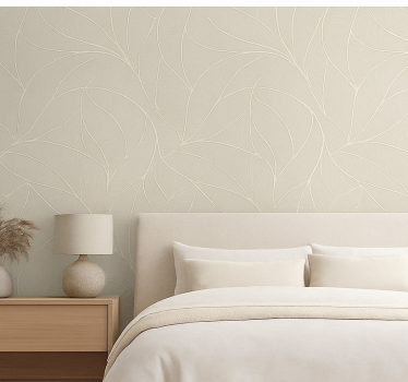 Master bedroom wallpaper in soft floral pattern - TenStickers
