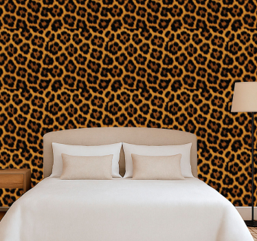 Master bedroom wallpaper leopard fluffy design - TenStickers