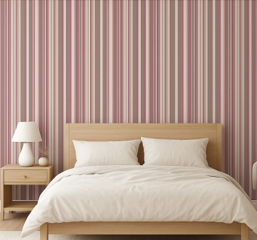 Master bedroom wallpaper stripped pink design - TenStickers