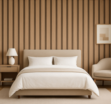 Master bedroom wallpaper wall paneling design - TenStickers