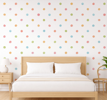 Master bedroom wallpaper watercolor polka dots - TenStickers