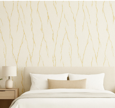 Master bedroom wallpaper white marble with gold - TenStickers