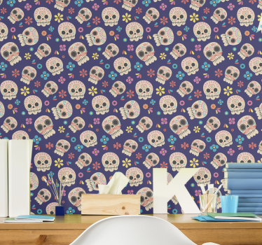 Mexican Skulls Teenage Bedroom Wallpaper - TenStickers