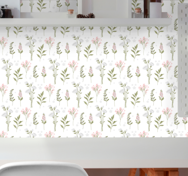 Minimalistic wildflower pattern Bedroom Wallpaper - TenStickers