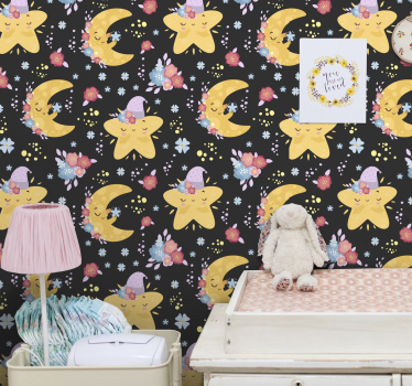 Moon and stars Baby´s Wallpaper - TenStickers