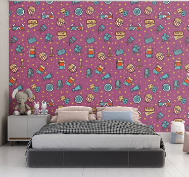 Movie Night - Girl Kids Wallpaper - TenStickers