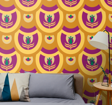 Multicolor 70's pop circles circle wallpaper - TenStickers