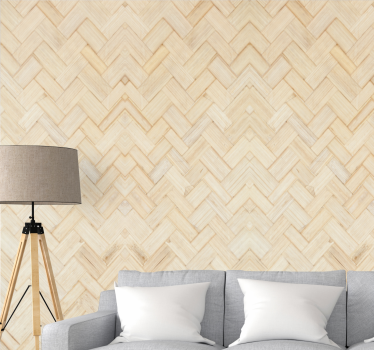 Wood effect wallpaper herringbone pattern - TenStickers