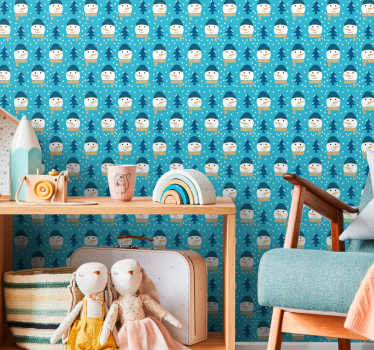 Nordic Snowscape scandinavian wallpaper - TenStickers