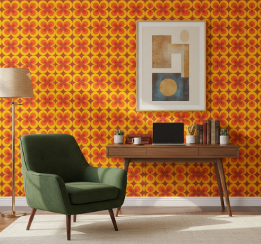 Office wallpaper 70s retro circles - TenStickers