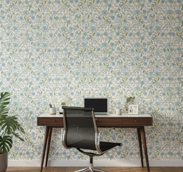 Office wallpaper flower on a white background - TenStickers