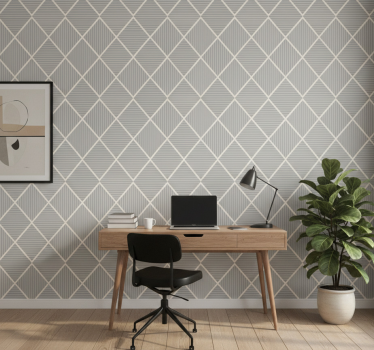 Office wallpaper in irregular gray rhombuses - TenStickers
