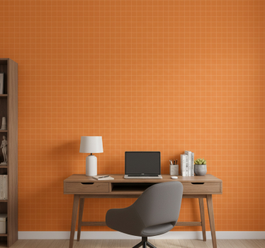 Office wallpaper in stunning orange hue - TenStickers