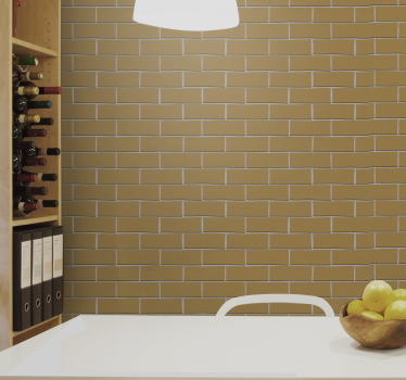 Orange Brick Brick effect wallpaper - TenStickers