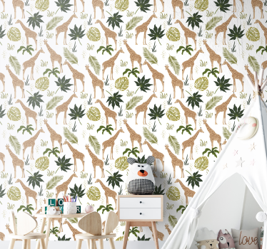 Organized giraffes Cool animal wallpaper - TenStickers
