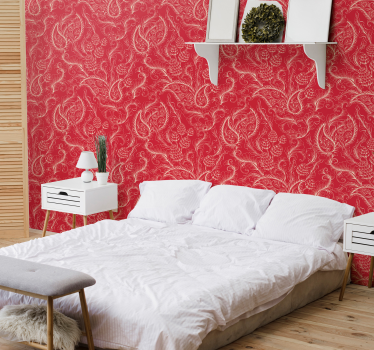 Paisley Illustration Bedroom Wallpaper - TenStickers