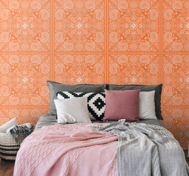 Paisley Tile Bedroom Wallpaper - TenStickers