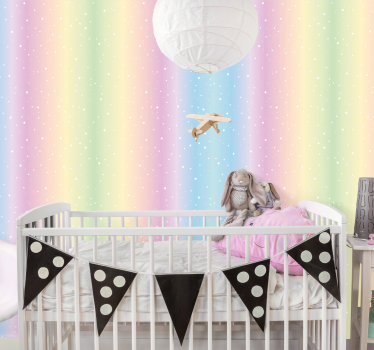 Polka dot pattern baby colors Kids Wallpaper - TenStickers