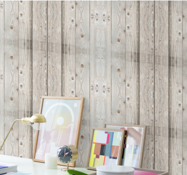 Rustic Plank Simulation wood effect wallpaper - TenStickers