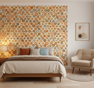 Scandinavian wallpaper colourful vintage flowers - TenStickers
