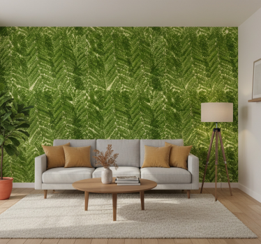 Scandinavian wallpaper green fern plant design - TenStickers