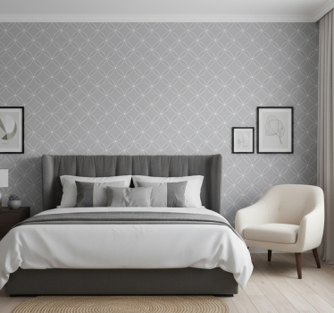 Scandinavian wallpaper grey geometric abstract florals - TenStickers