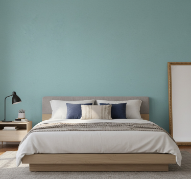 Scandinavian wallpaper in teal blue monochrome - TenStickers