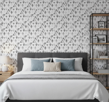 Scandinavian wallpaper light grey and white triangles - TenStickers