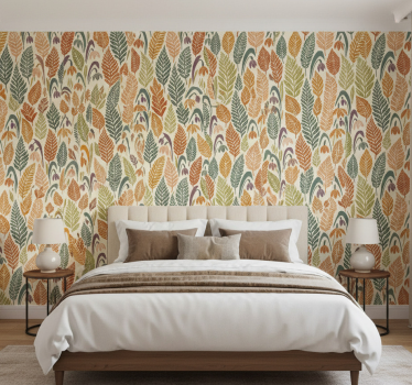 Scandinavian wallpaper multicolour snowdrop flowers - TenStickers
