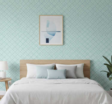 Scandinavian wallpaper with irregular aquamarine lines - TenStickers