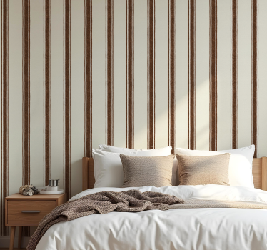 Shapes wallpaper in brown vertical lines - TenStickers