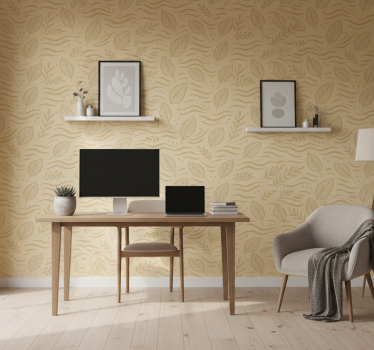Soothing beige office wallpaper - TenStickers
