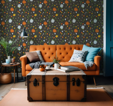 Spring colorful pattern bedroom wallpaper - TenStickers