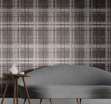 Stone effect Scotthish pattern square wallpaper - TenStickers
