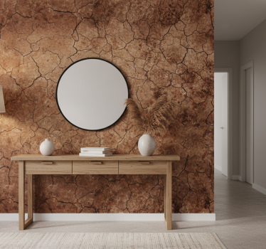 Stone effect wallpaper cracked earth texture - TenStickers