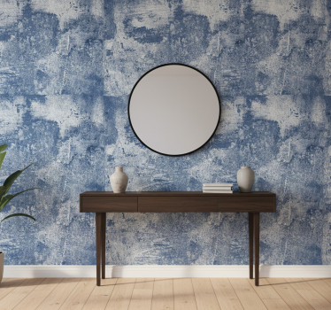 Stone effect wallpaper in blue concrete effect - TenStickers
