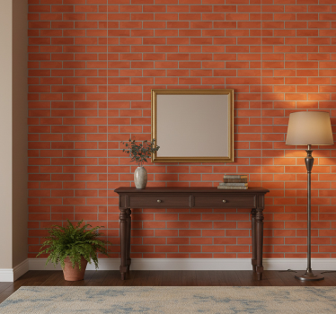 Stone effect wallpaper red brick design - TenStickers