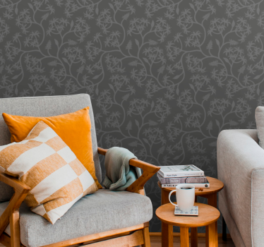 Subtle floral pattern leaf wallpaper - TenStickers